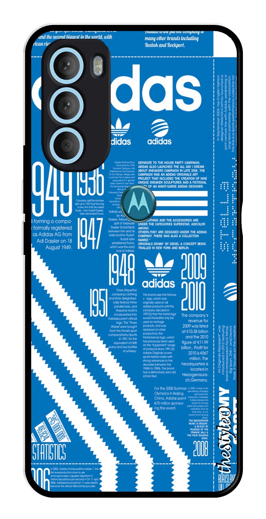 Adidas Design Metal Mobile Case for Moto G71 5G (Design No -58)