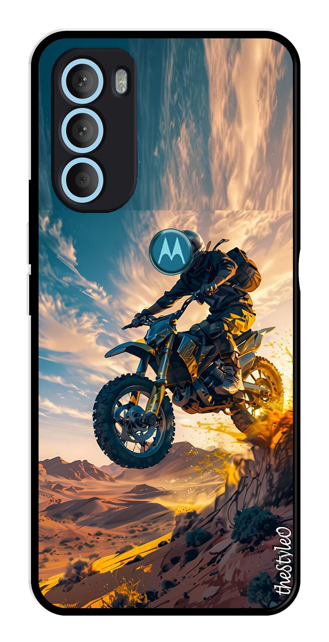 Bike Rider Metal Mobile Case for Moto G71 5G (Design No -59)