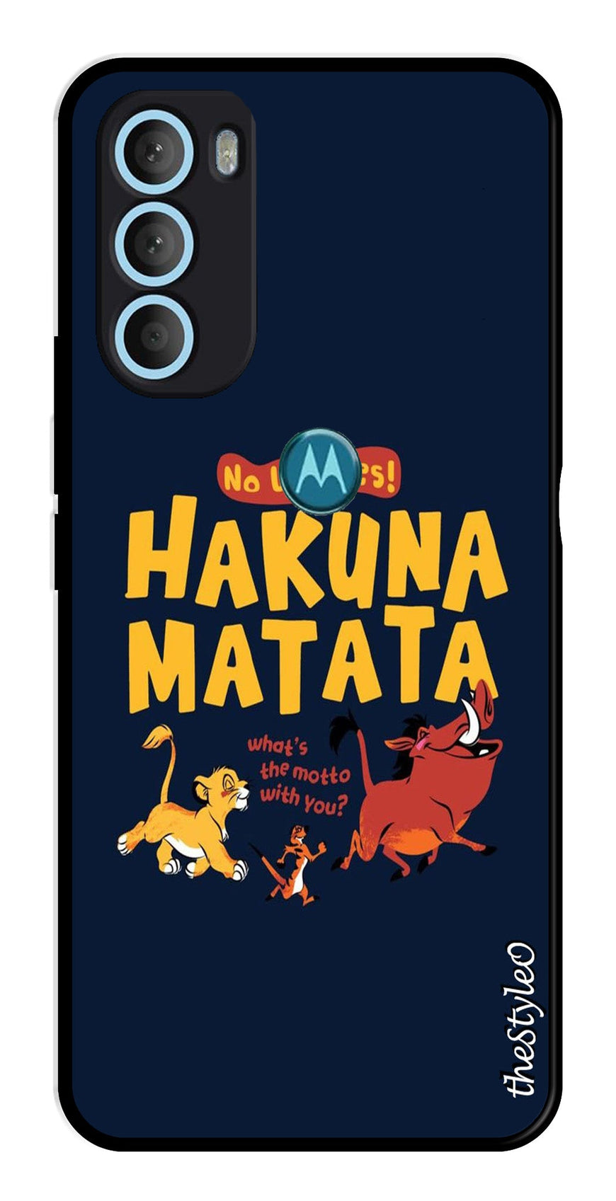 Hakuna Matata Metal Mobile Case for Moto G71 5G (Design No -62)