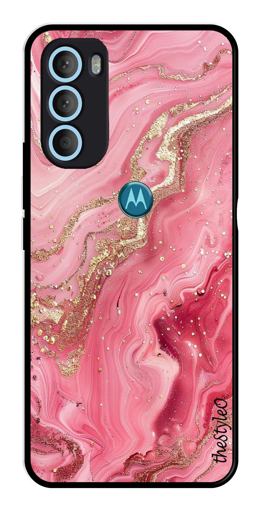 Pink Marble Metal Mobile Case for Moto G71 5G (Design No -66)