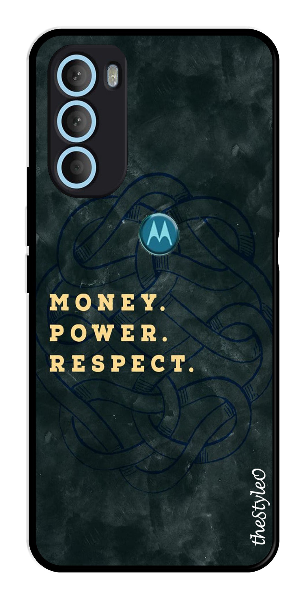 Money Power Respect Metal Mobile Case for Moto G71 5G (Design No -79)