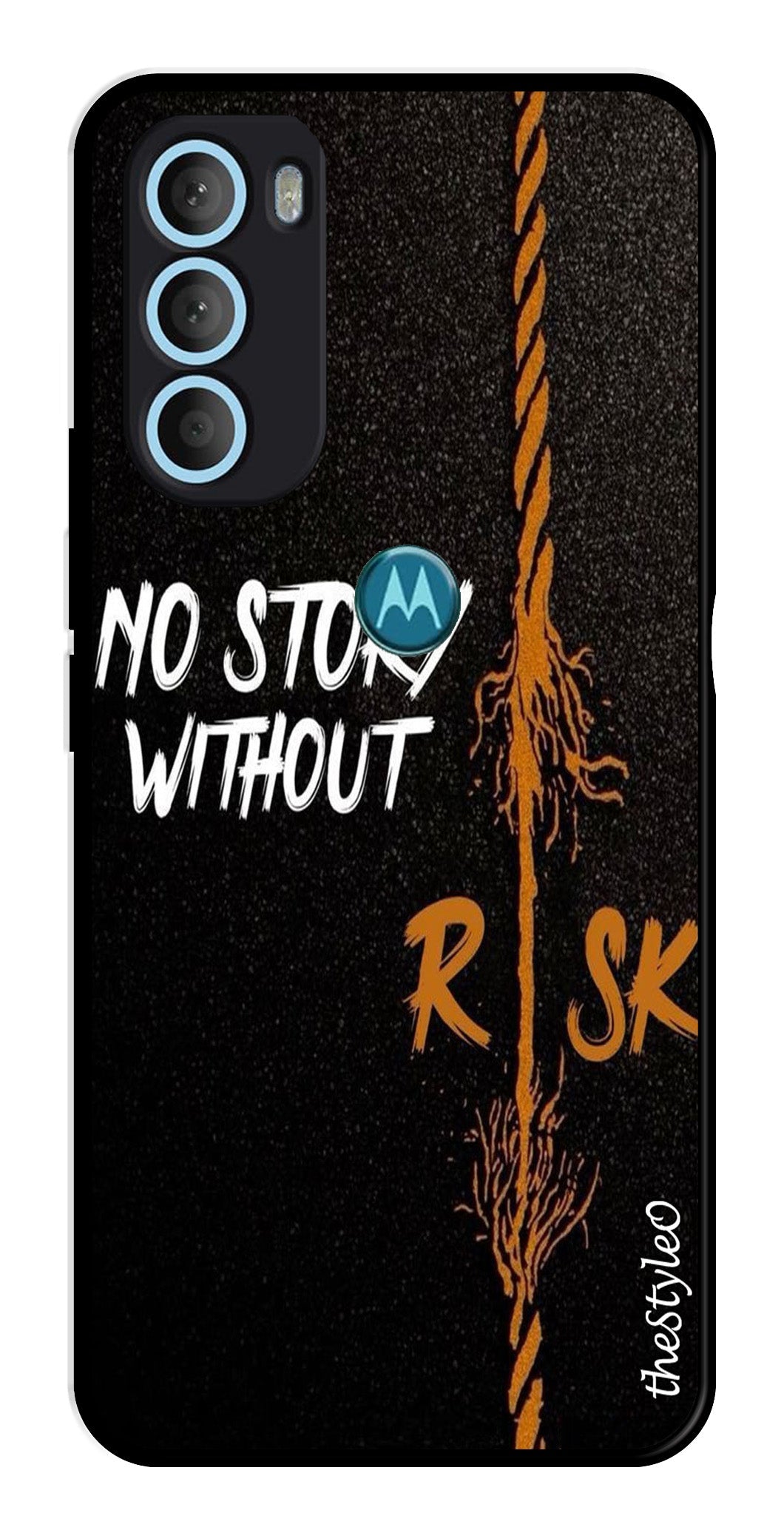 No Story without Risk Metal Mobile Case for Moto G71 5G (Design No -82)