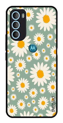 Floral Design Metal Mobile Case for Moto G71 5G