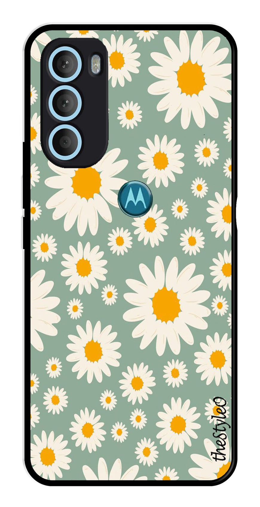 Floral Design Metal Mobile Case for Moto G71 5G (Design No -87)