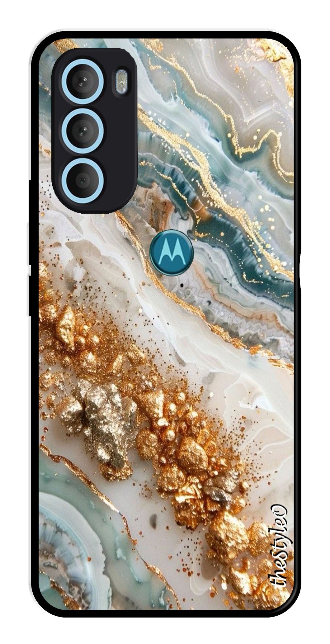 Marble Design Metal Mobile Case for Moto G71 5G (Design No -92)