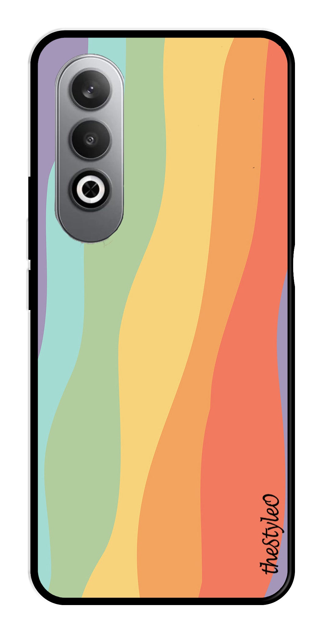 Muted Rainbow Metal Mobile Case for OnePlus Nord CE4 (Design No -02)