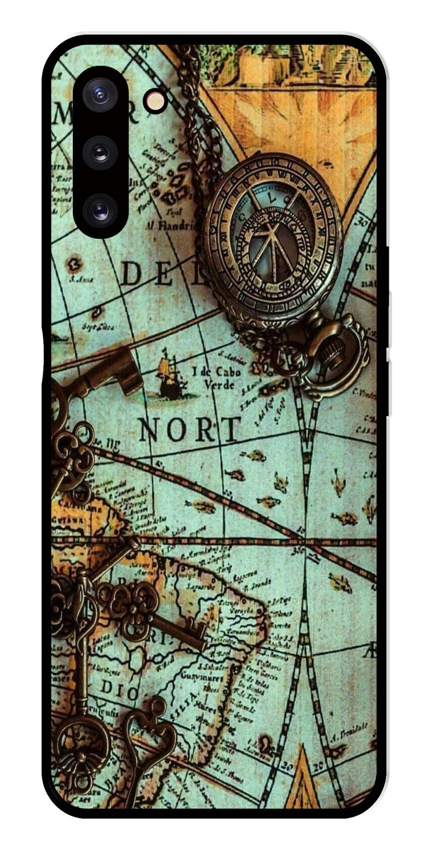 Map Design Metal Mobile Case for Samsung Galaxy Note 10   (Design No -54)