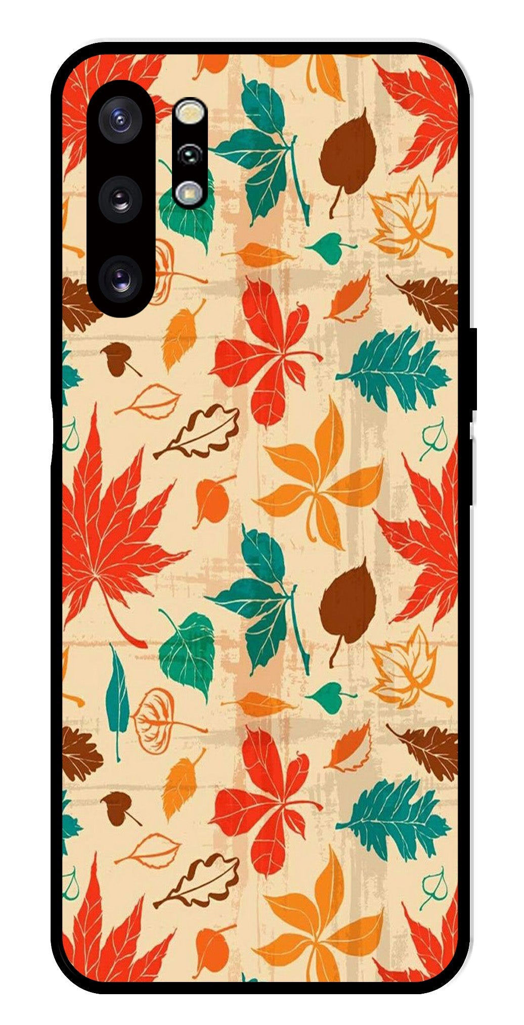 Leafs Design Metal Mobile Case for Samsung Galaxy Note 10 Plus   (Design No -14)