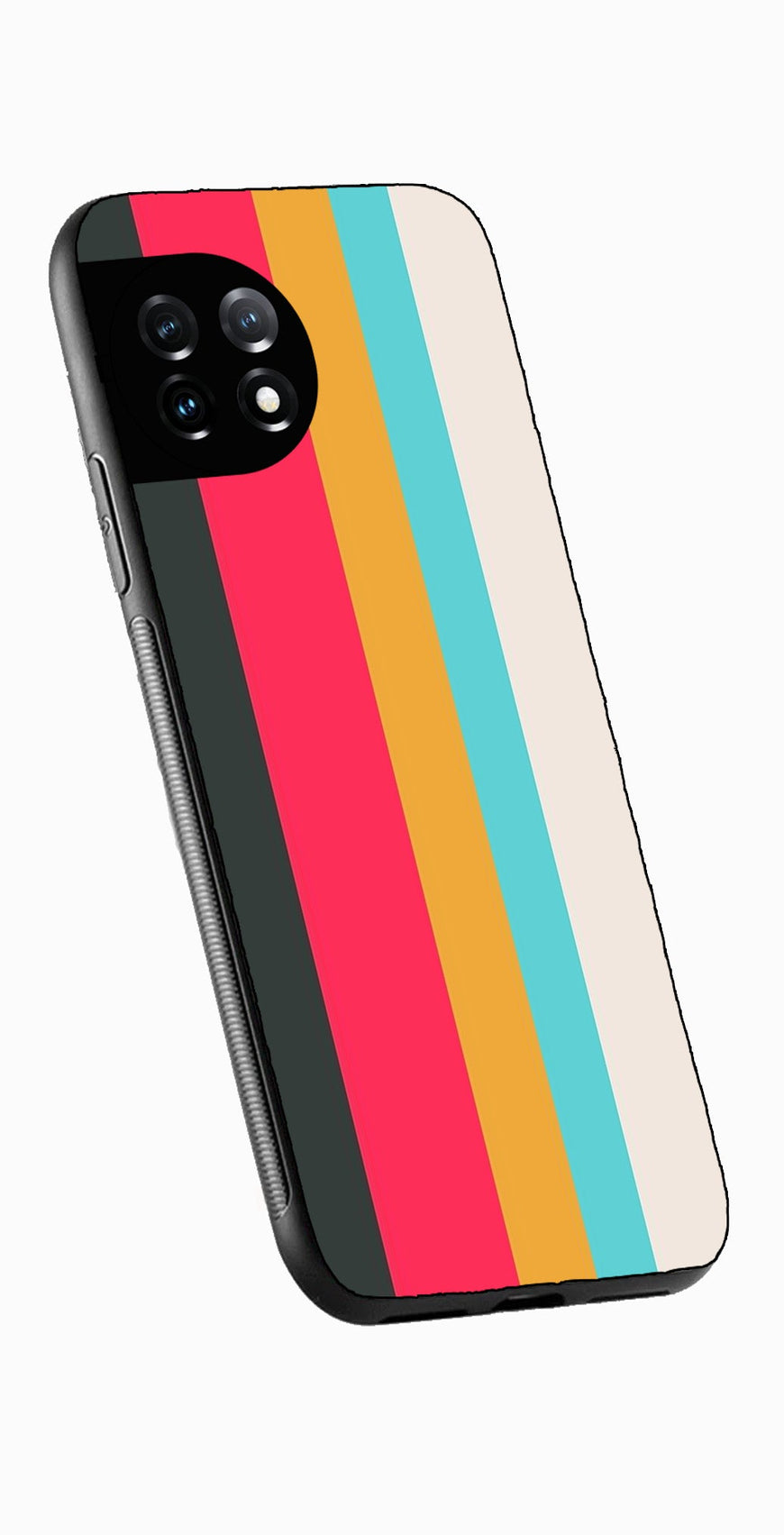 Muted Rainbow Metal Mobile Case for OnePlus 12R 5G Metal Case  (Design No -31)