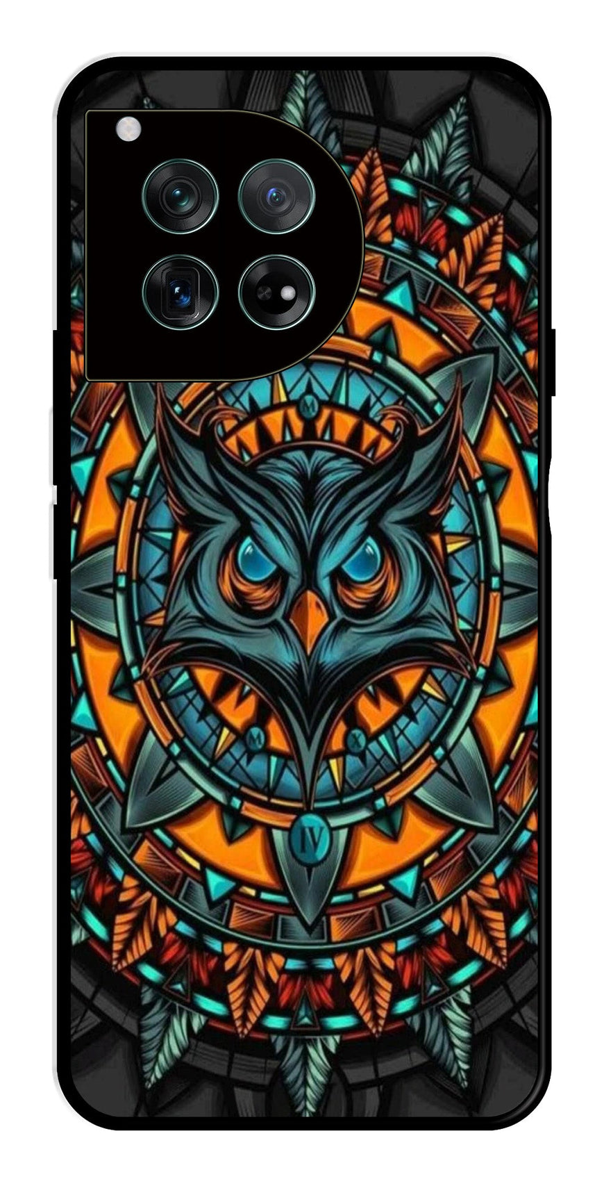 Owl Pattern Metal Mobile Case for OnePlus 12R 5G Metal Case