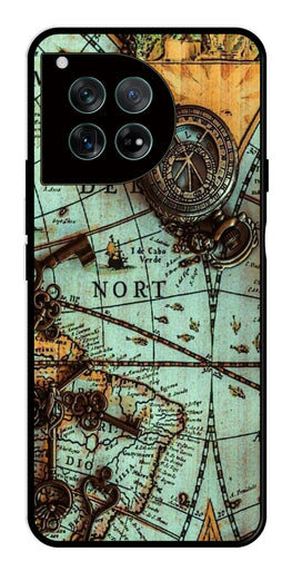 Map Design Metal Mobile Case for OnePlus 12R 5G Metal Case