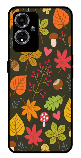 Leaves Design Metal Mobile Case for Oppo A59 5G   (Design No -51)