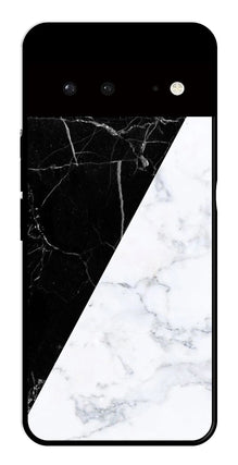 Black White Marble Design Metal Mobile Case for Google Pixel 6 5G