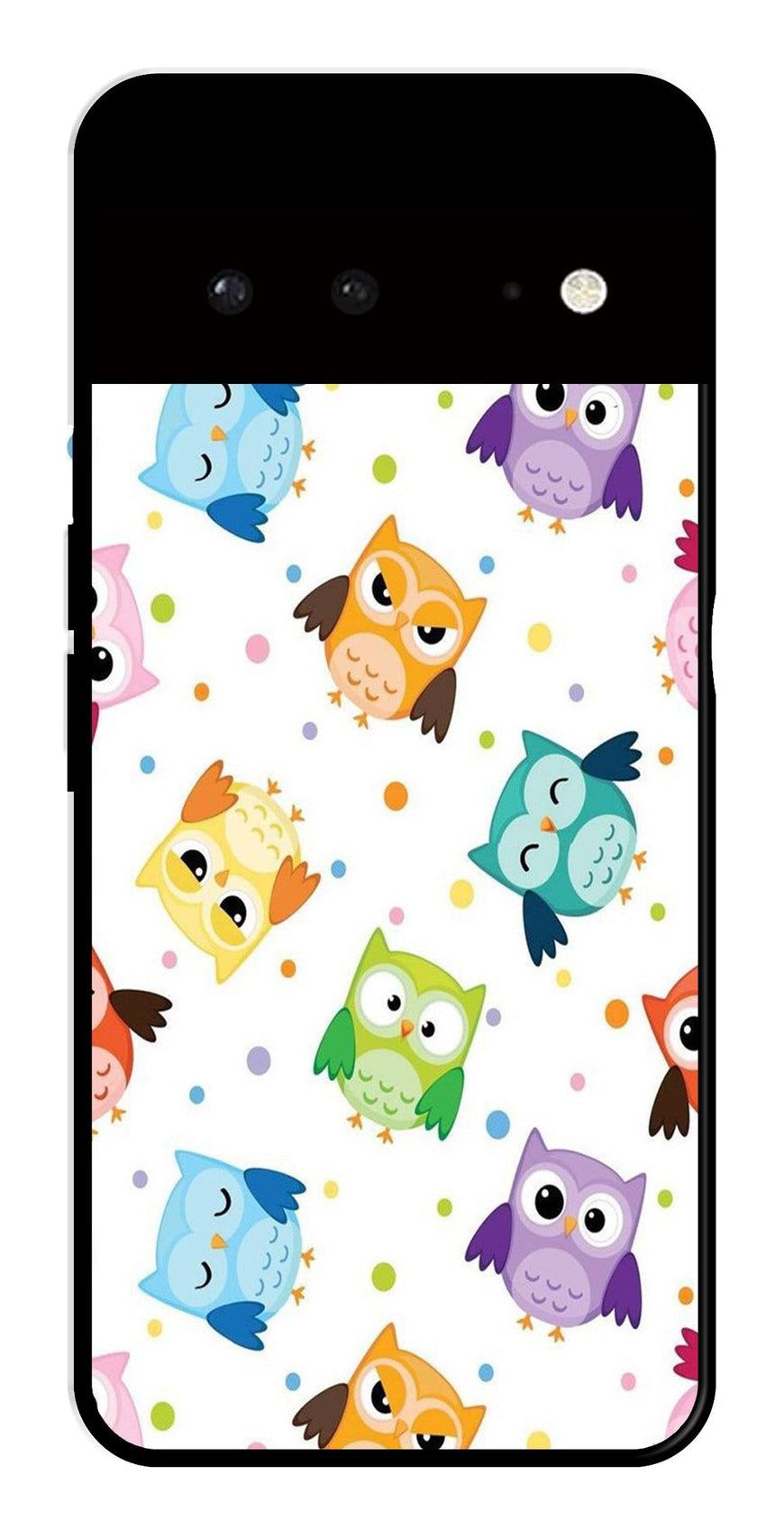 Owls Pattern Metal Mobile Case for Google Pixel 6 5G   (Design No -20)