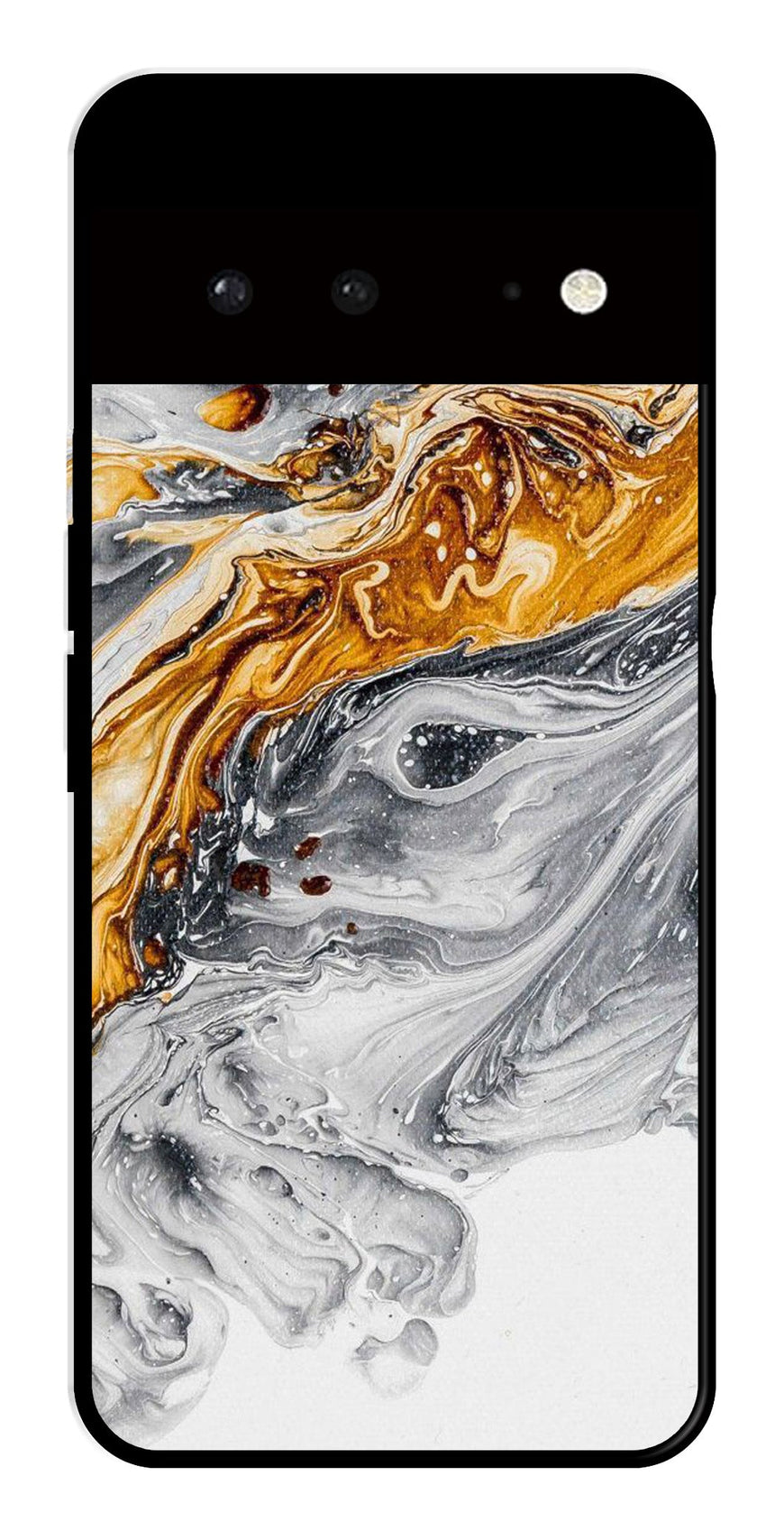 Marble Pattern Metal Mobile Case for Google Pixel 6 5G   (Design No -36)