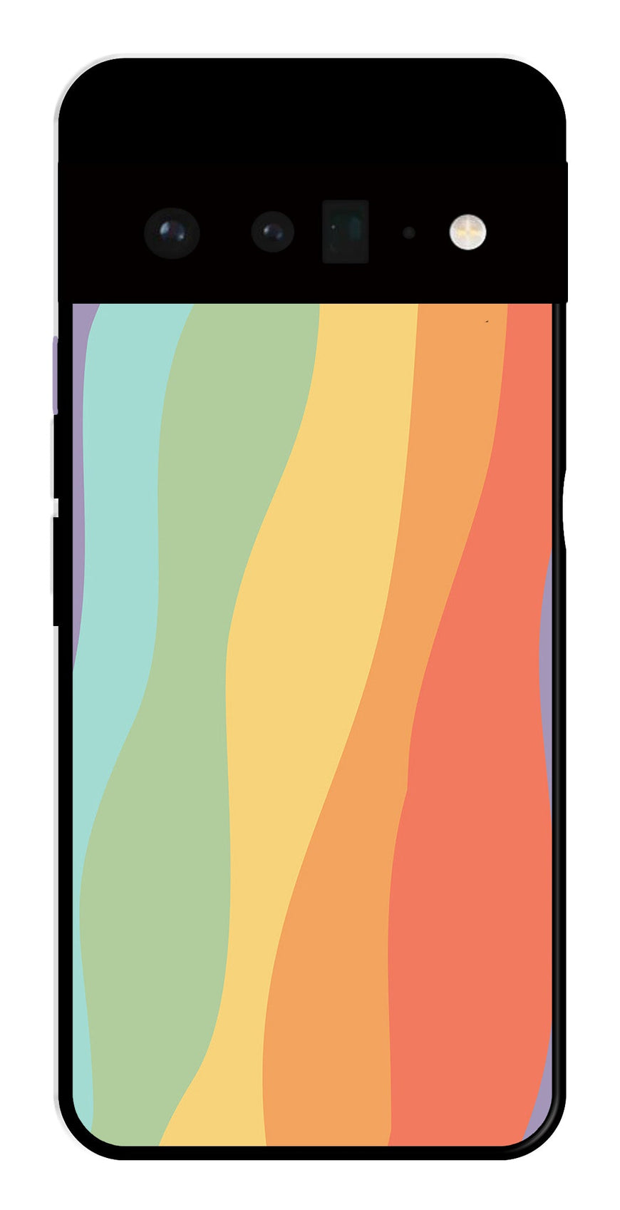 Muted Rainbow Metal Mobile Case for Google Pixel 6 Pro 5G   (Design No -02)