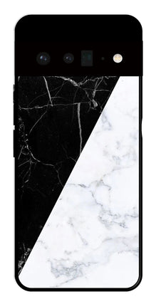Black White Marble Design Metal Mobile Case for Google Pixel 6 Pro 5G