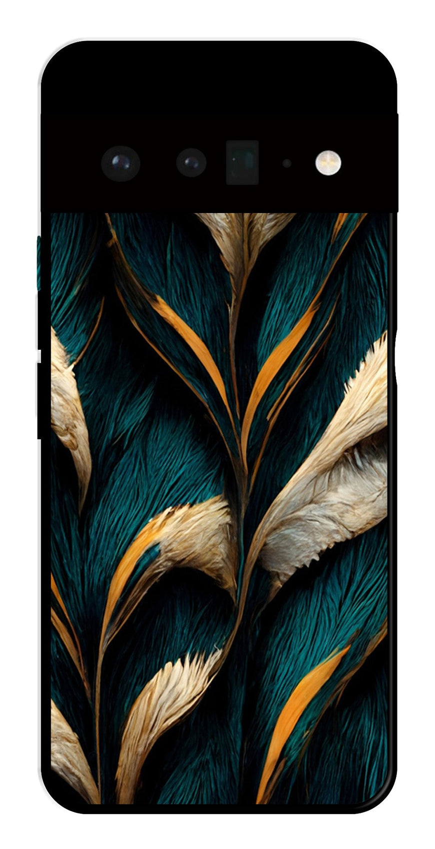 Feathers Metal Mobile Case for Google Pixel 6 Pro 5G   (Design No -30)