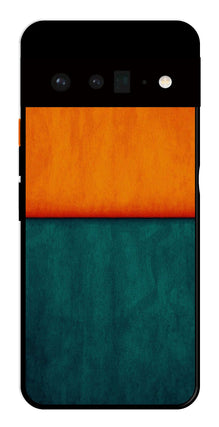 Orange Green Pattern Metal Mobile Case for Google Pixel 6 Pro 5G