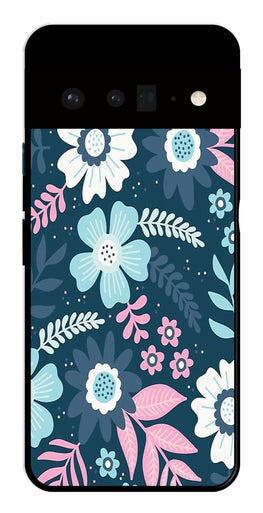 Flower Leaves Design Metal Mobile Case for Google Pixel 6 Pro 5G   (Design No -50)