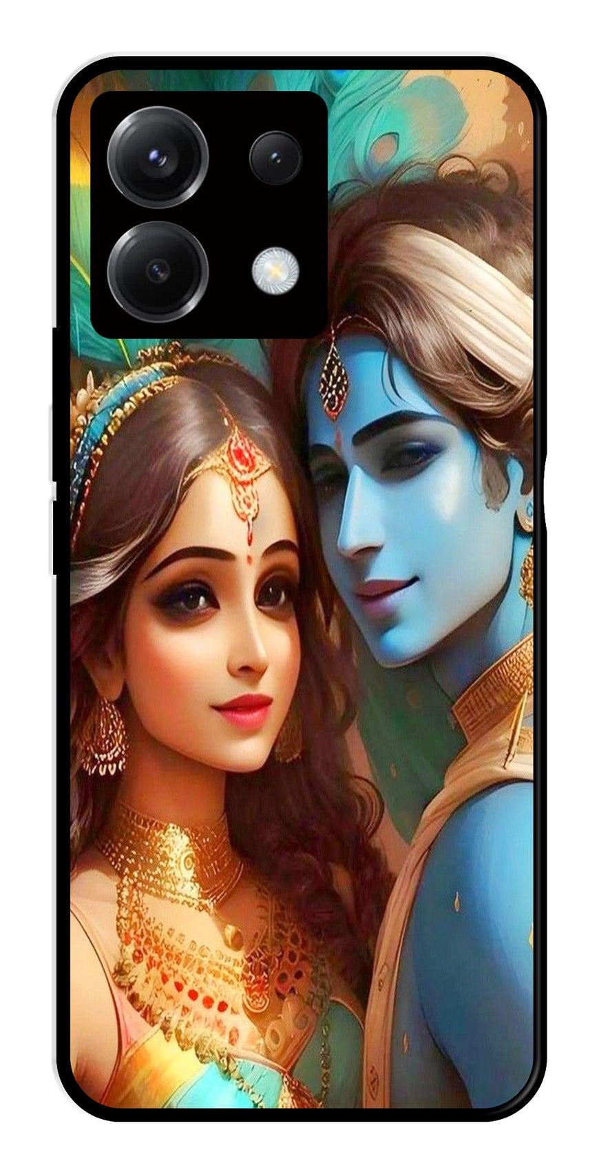 Lord Radha Krishna Metal Mobile Case for Poco X6 5G   (Design No -01)