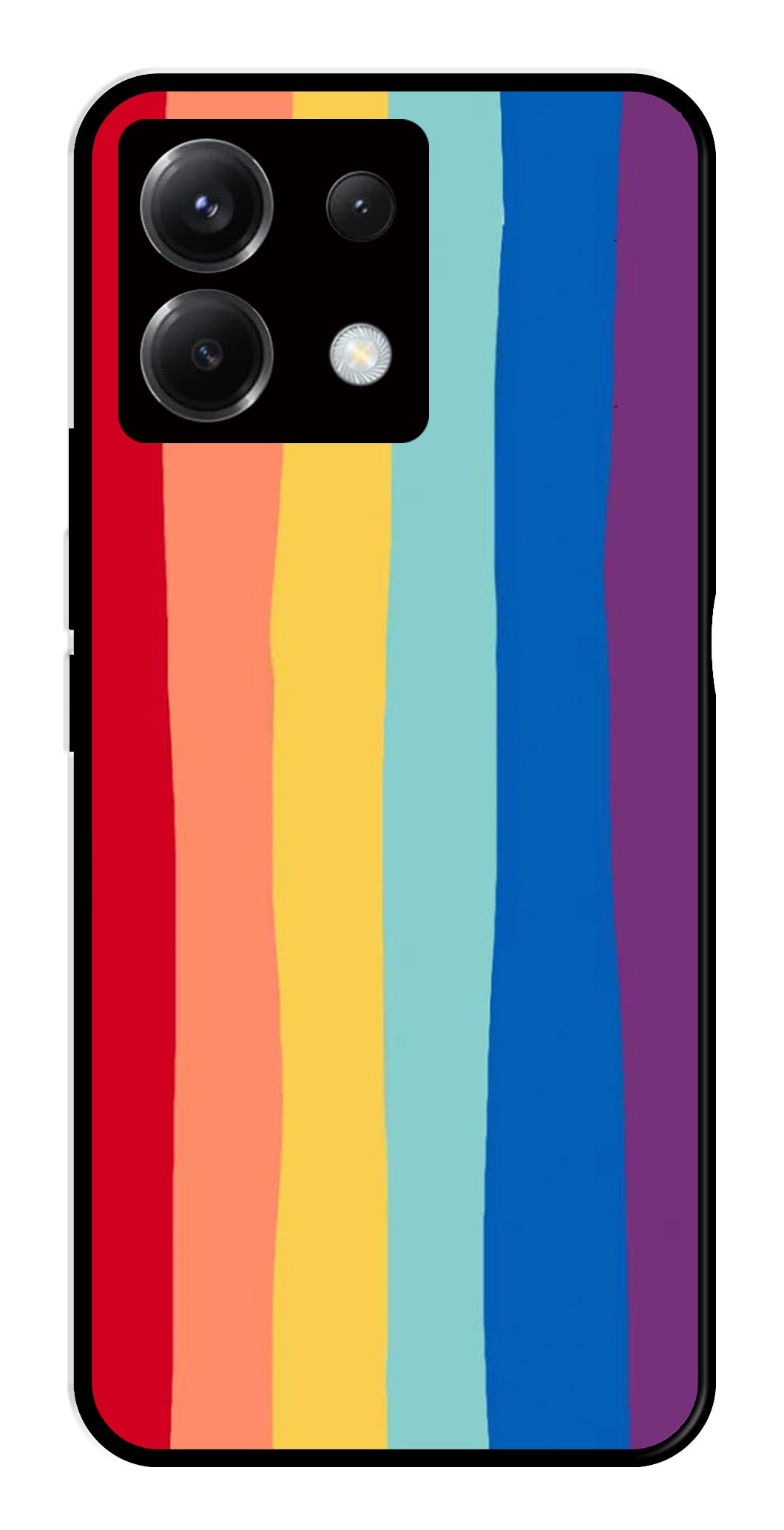 Rainbow MultiColor Metal Mobile Case for Poco X6 5G   (Design No -03)