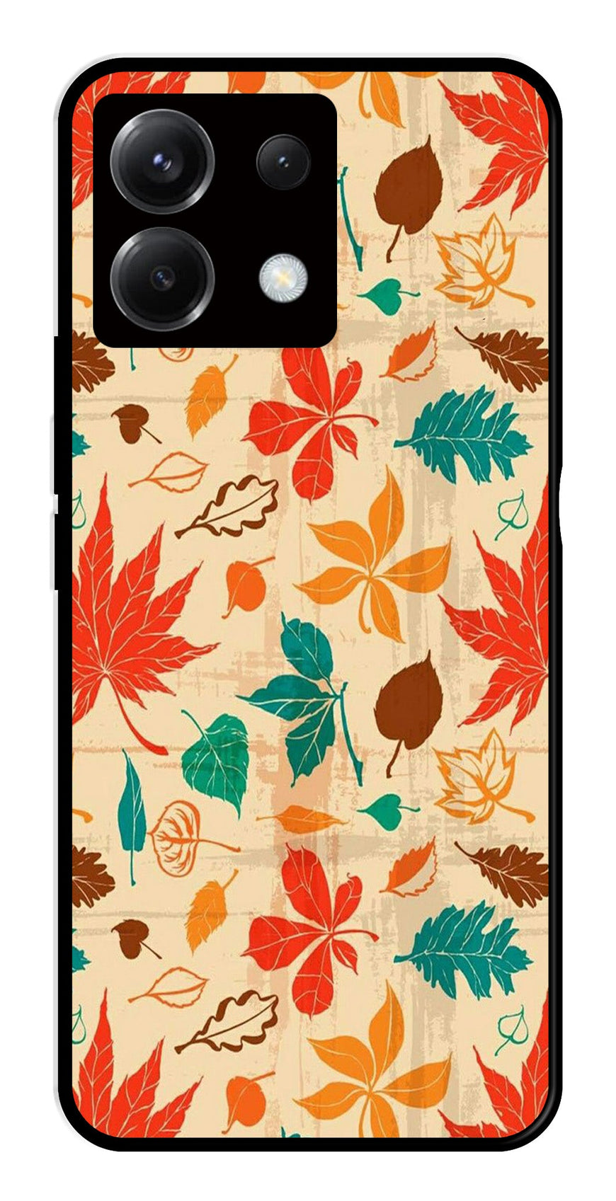 Leafs Design Metal Mobile Case for Poco X6 5G   (Design No -14)