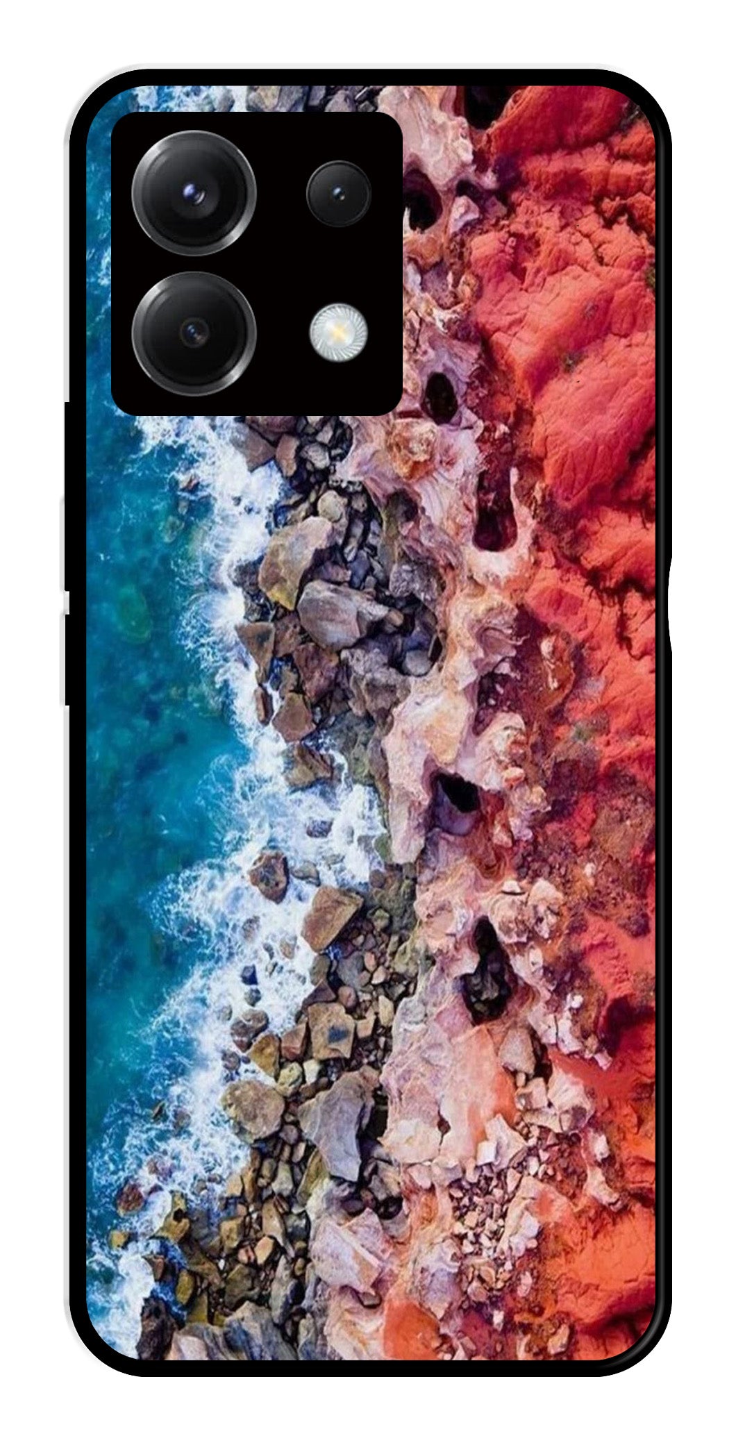 Sea Shore Metal Mobile Case for Poco X6 5G   (Design No -18)