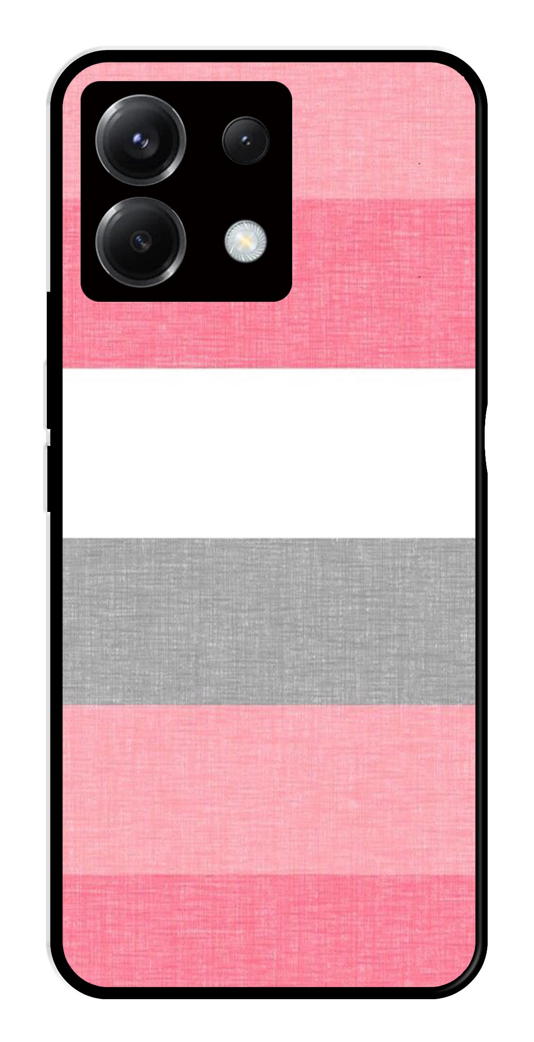 Pink Pattern Metal Mobile Case for Poco X6 5G   (Design No -23)