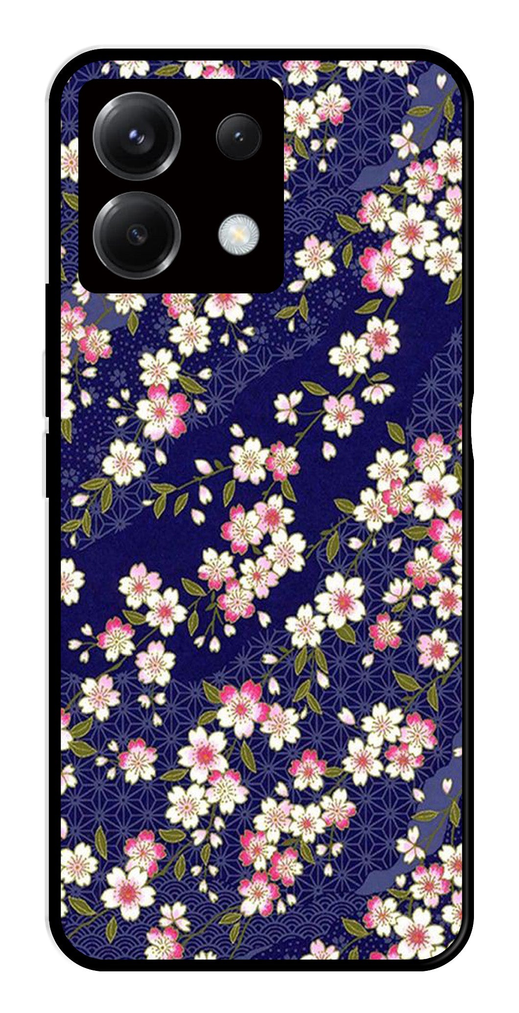 Flower Design Metal Mobile Case for Poco X6 5G   (Design No -25)