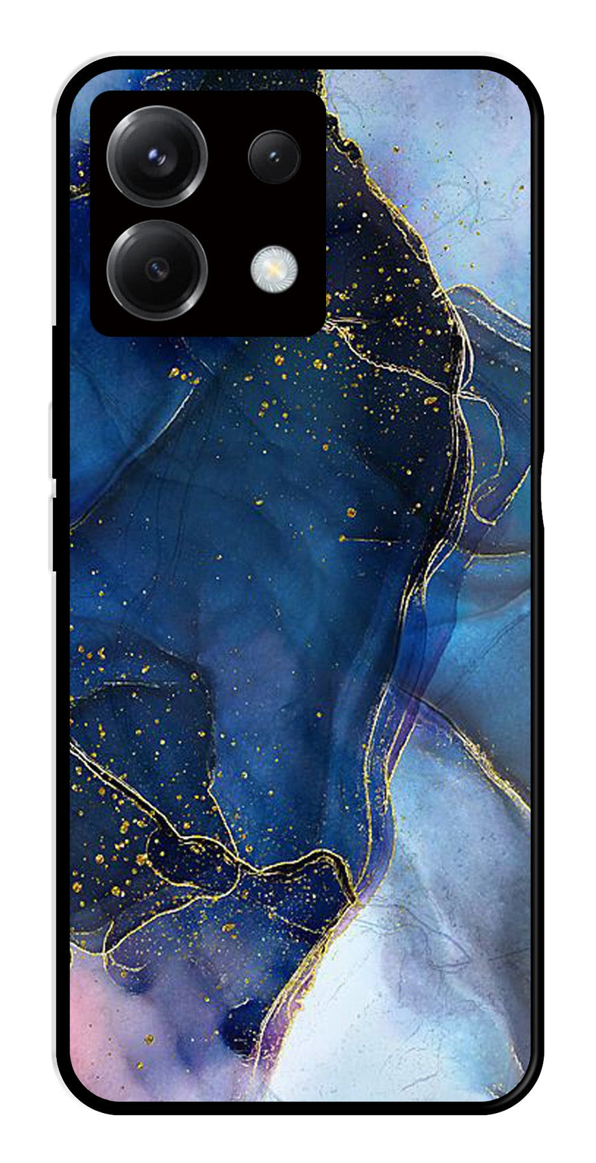 Blue Marble Metal Mobile Case for Poco X6 5G   (Design No -34)