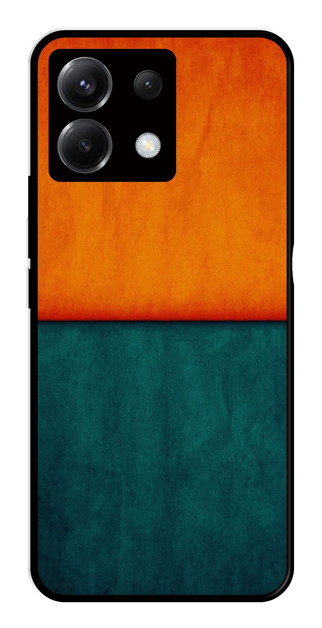 Orange Green Pattern Metal Mobile Case for Poco X6 5G   (Design No -45)