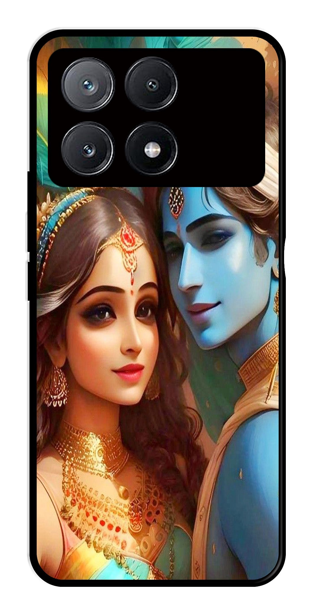 Lord Radha Krishna Metal Mobile Case for Poco X6 Pro 5G   (Design No -01)