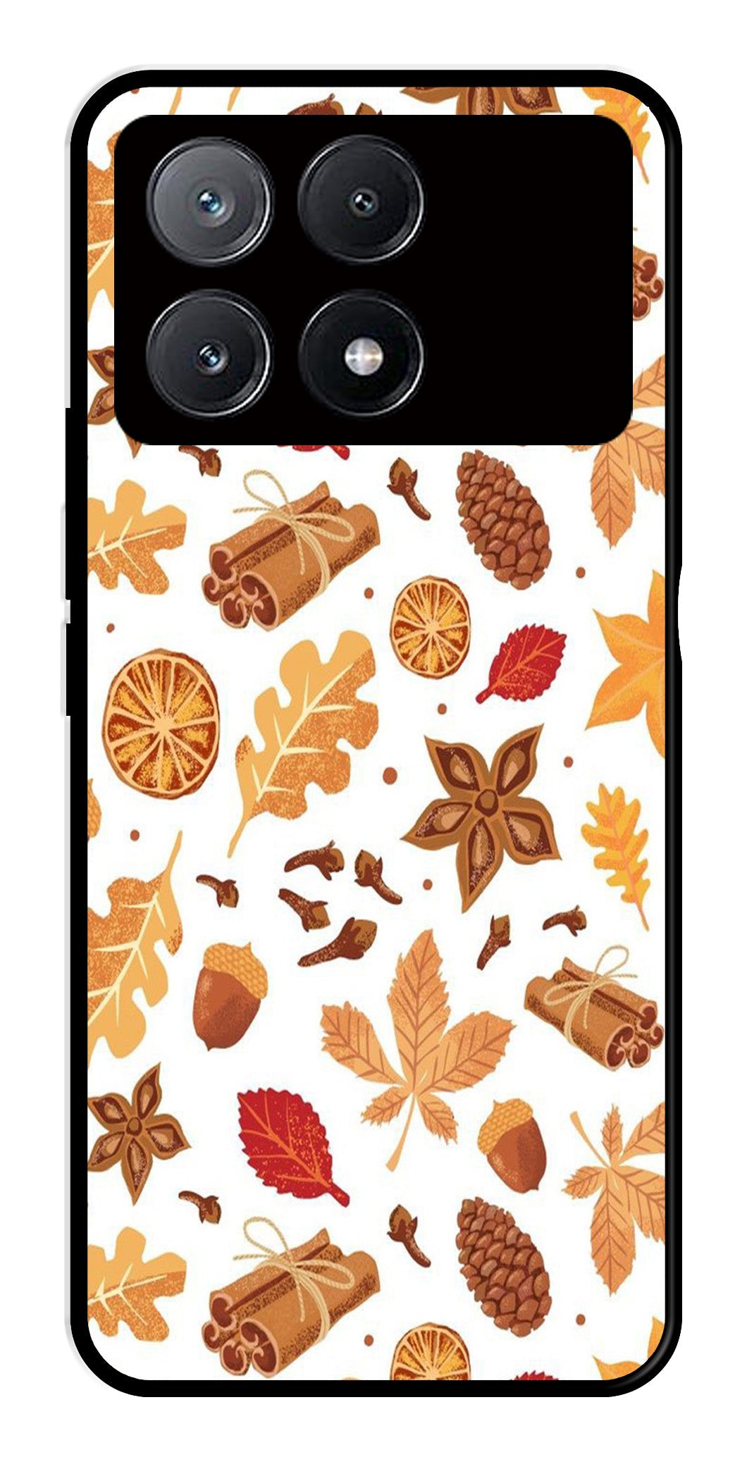 Autumn Leaf Metal Mobile Case for Poco X6 Pro 5G   (Design No -19)