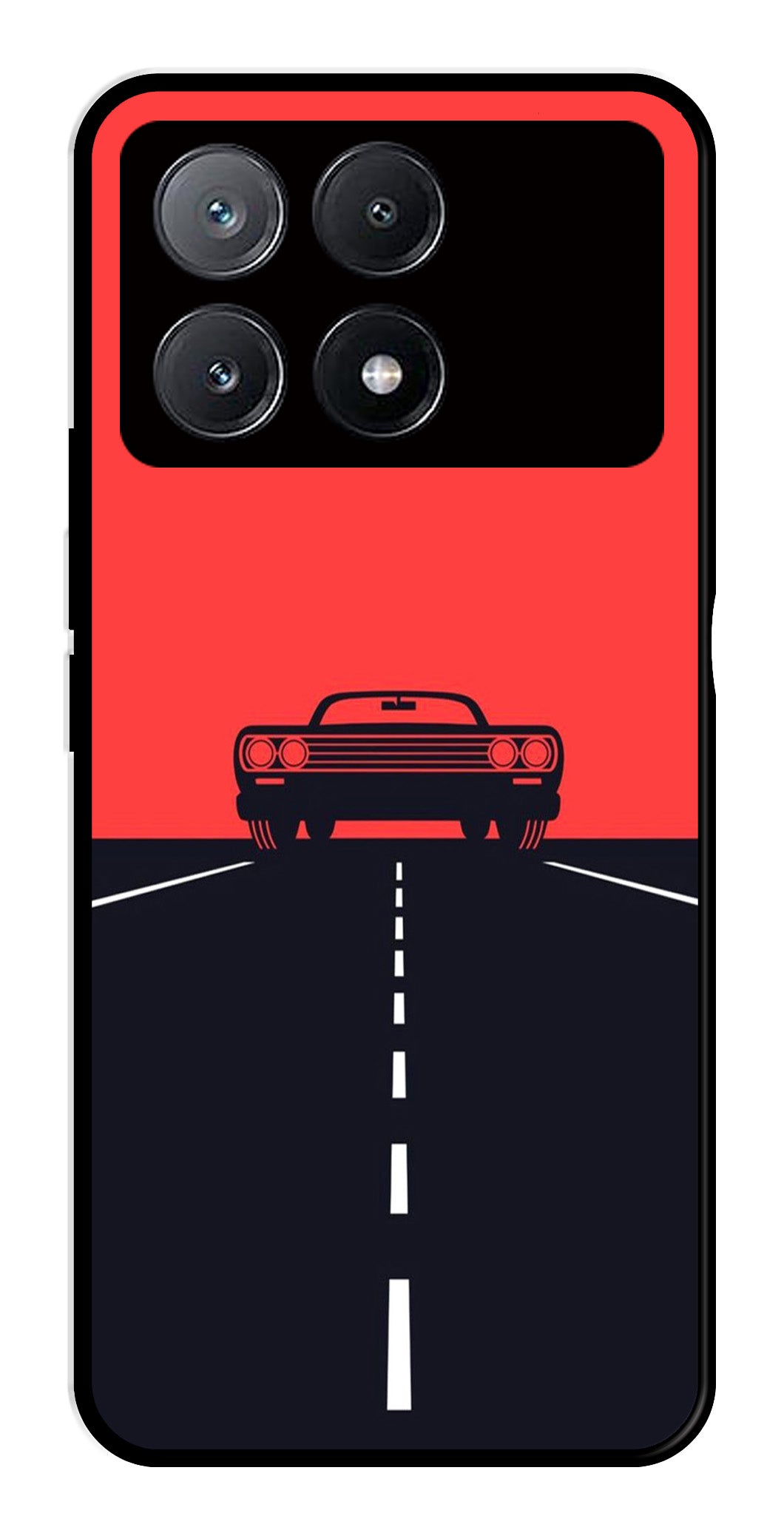 Car Lover Metal Mobile Case for Poco X6 Pro 5G   (Design No -21)