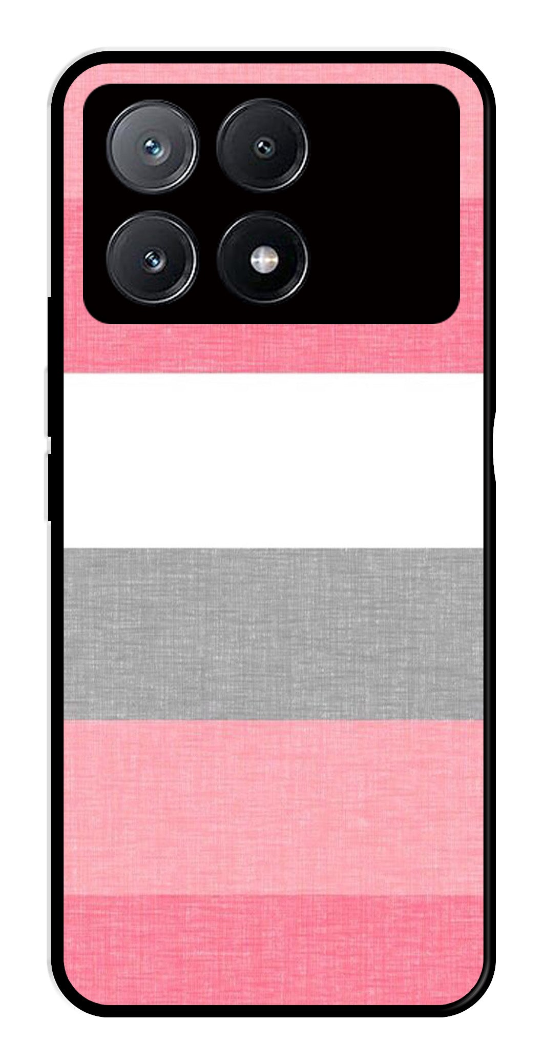 Pink Pattern Metal Mobile Case for Poco X6 Pro 5G   (Design No -23)