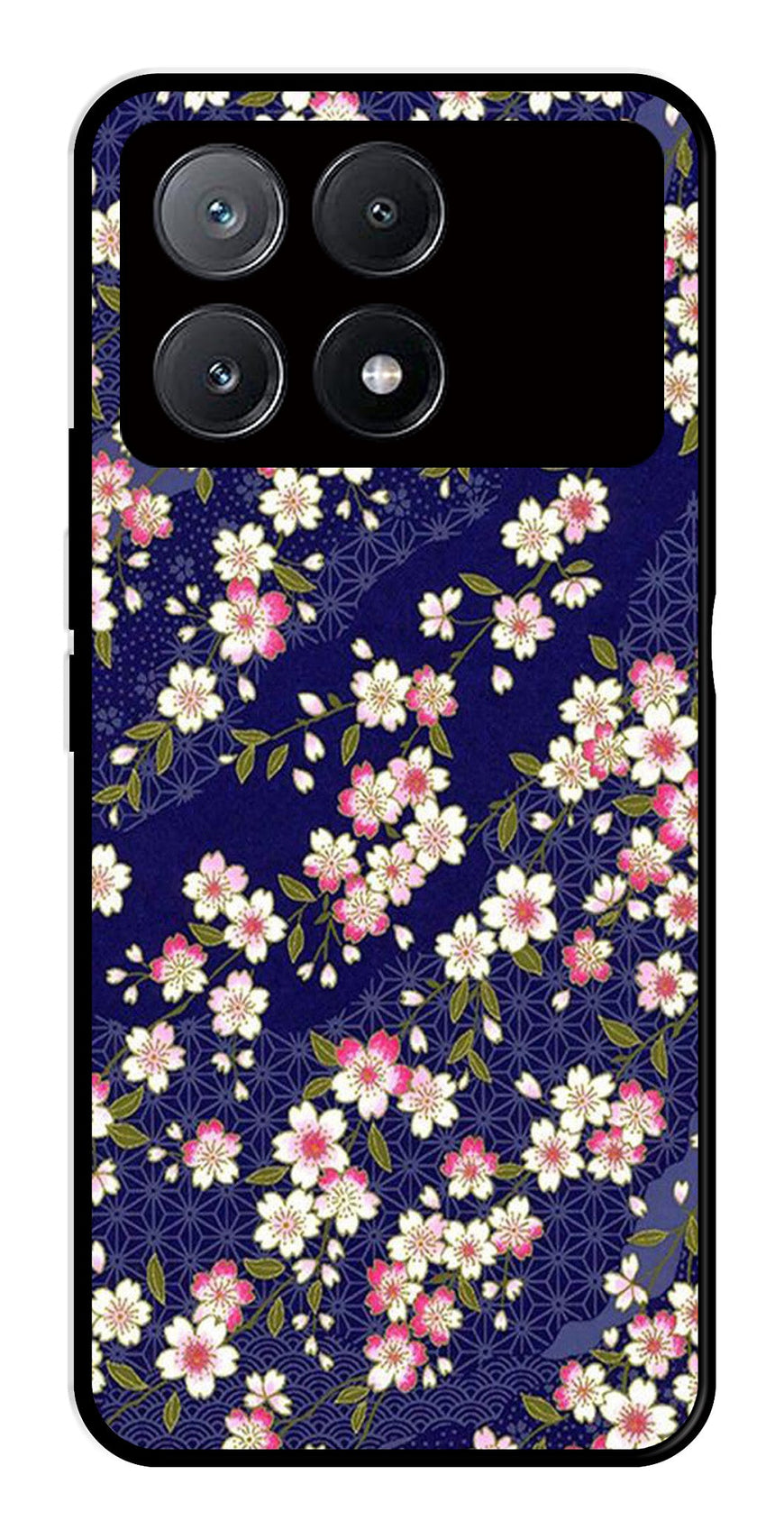 Flower Design Metal Mobile Case for Poco X6 Pro 5G   (Design No -25)