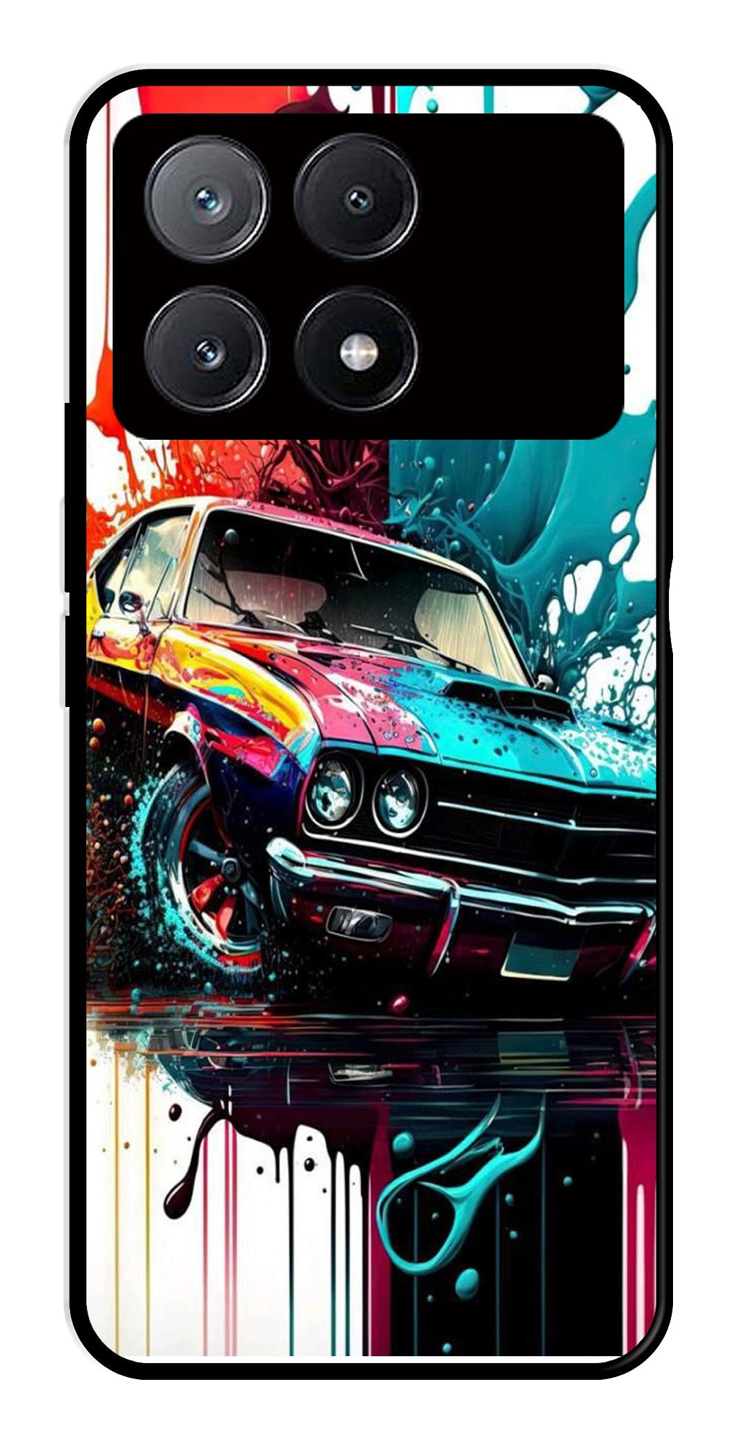 Vintage Car Metal Mobile Case for Poco X6 Pro 5G   (Design No -29)