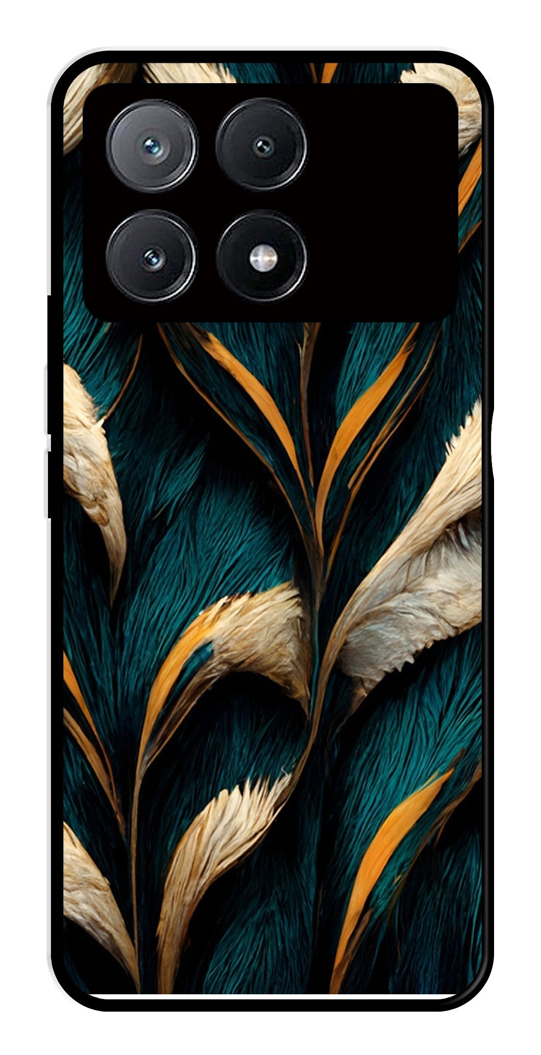 Feathers Metal Mobile Case for Poco X6 Pro 5G   (Design No -30)