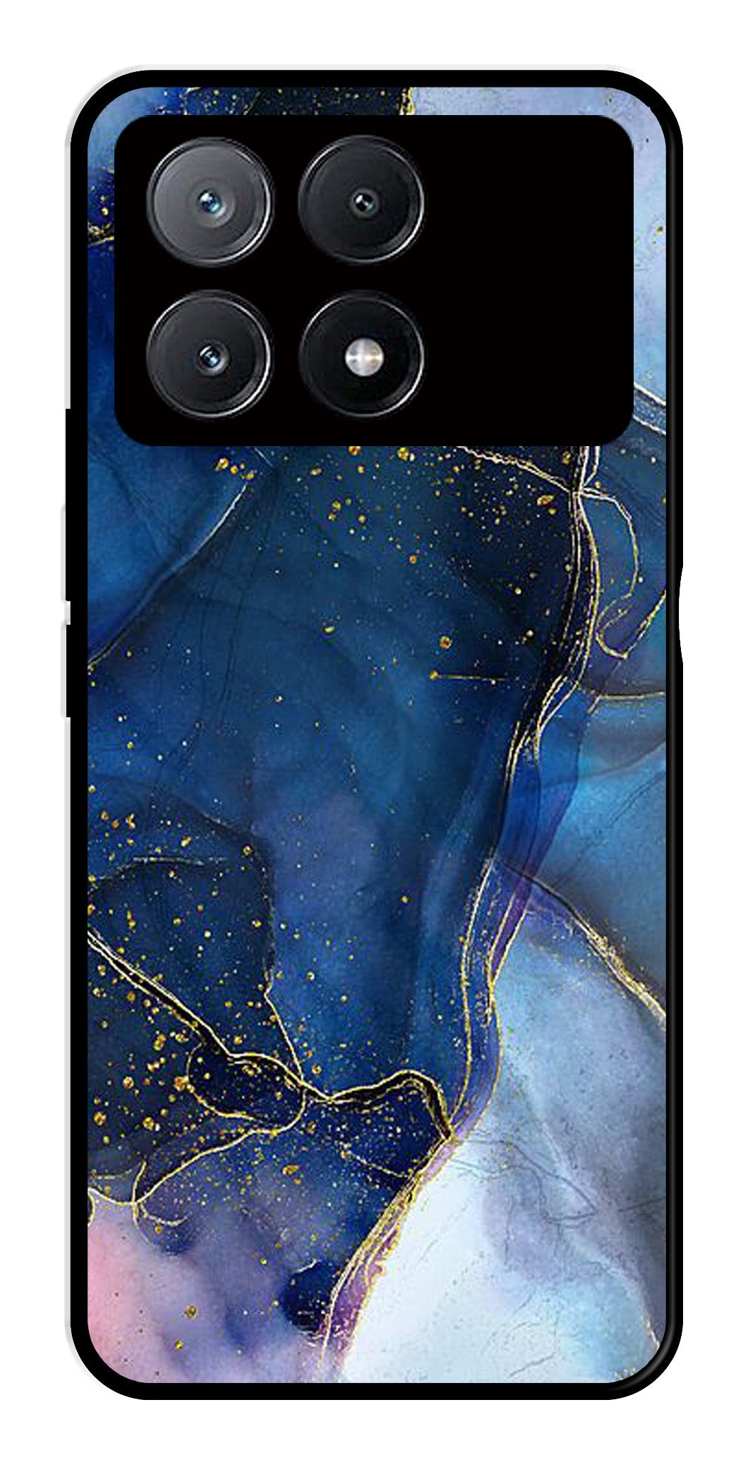 Blue Marble Metal Mobile Case for Poco X6 Pro 5G   (Design No -34)