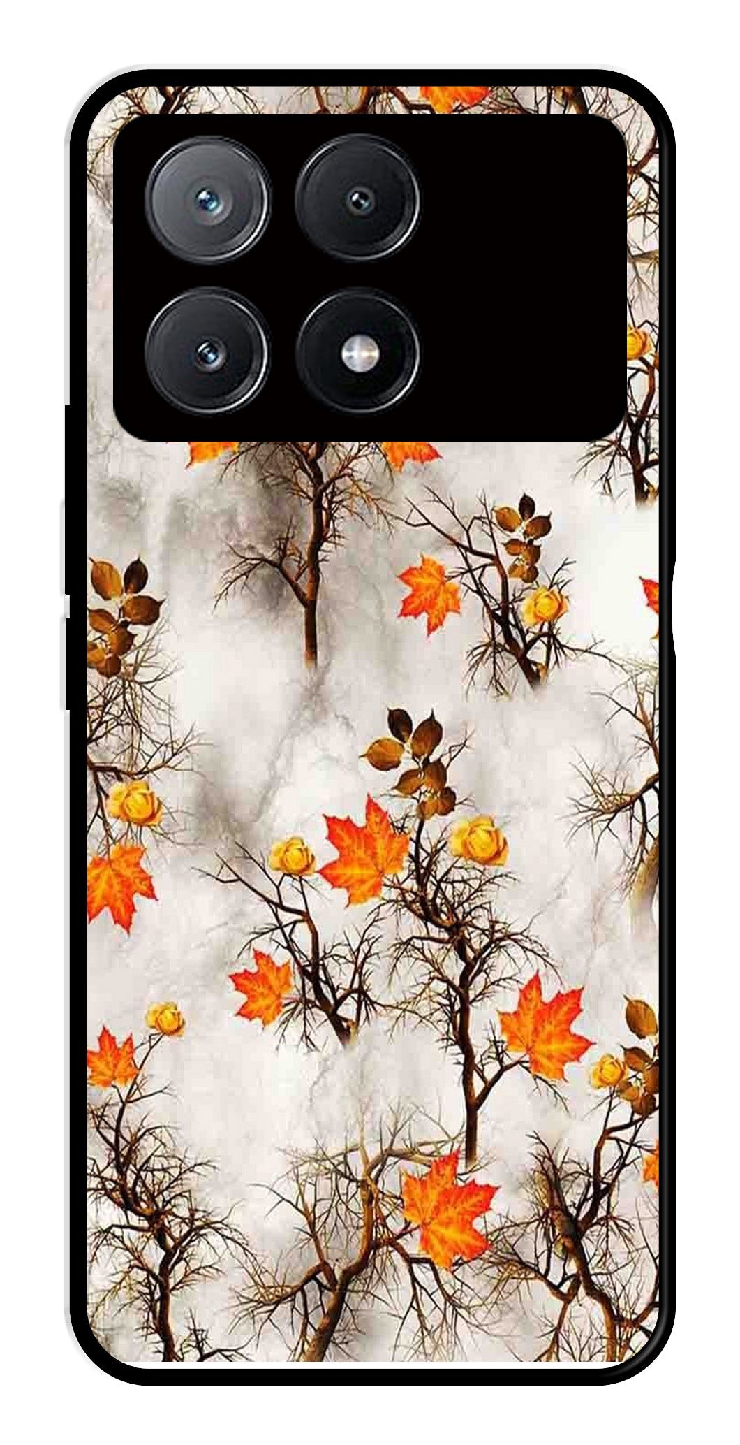 Autumn leaves Metal Mobile Case for Poco X6 Pro 5G   (Design No -55)