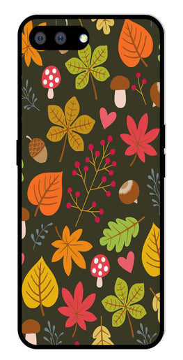 Leaves Design Metal Mobile Case for Realme A3s   (Design No -51)