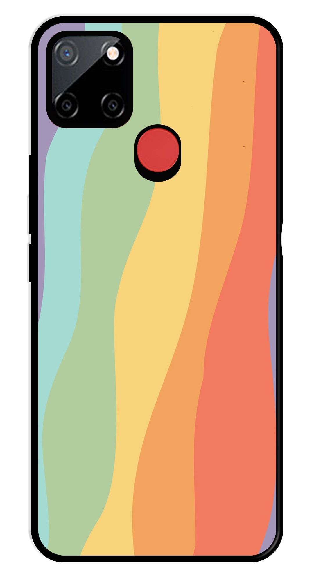 Muted Rainbow Metal Mobile Case for Realme C67 5G   (Design No -02)