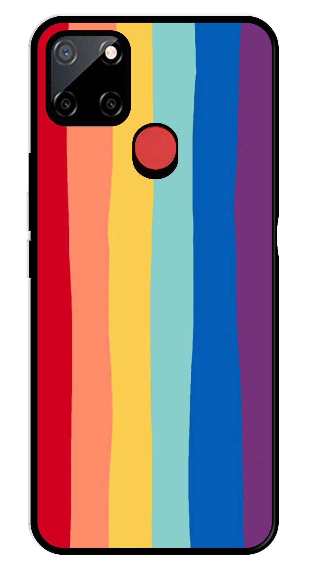 Rainbow MultiColor Metal Mobile Case for Realme C67 5G   (Design No -03)