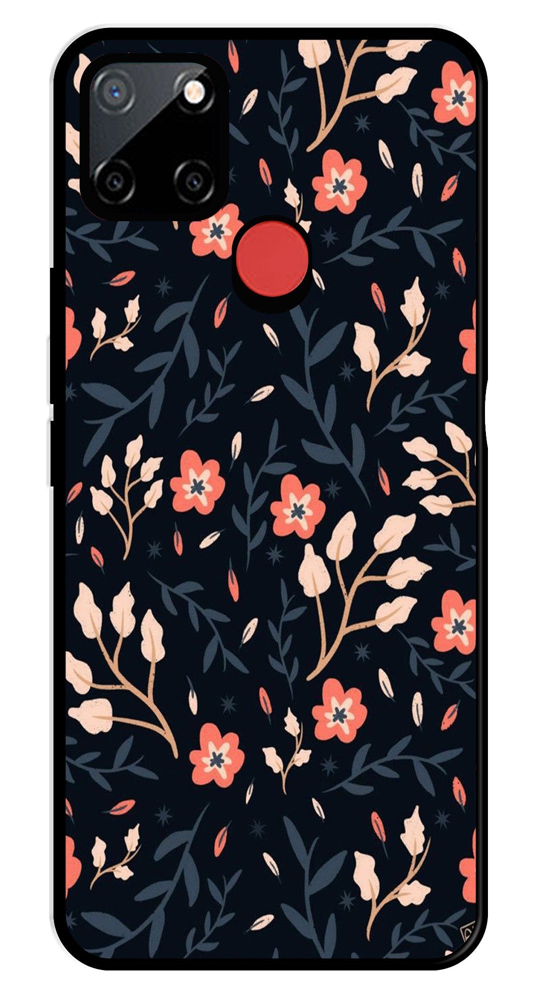 Floral Pattern Metal Mobile Case for Realme C67 5G   (Design No -10)