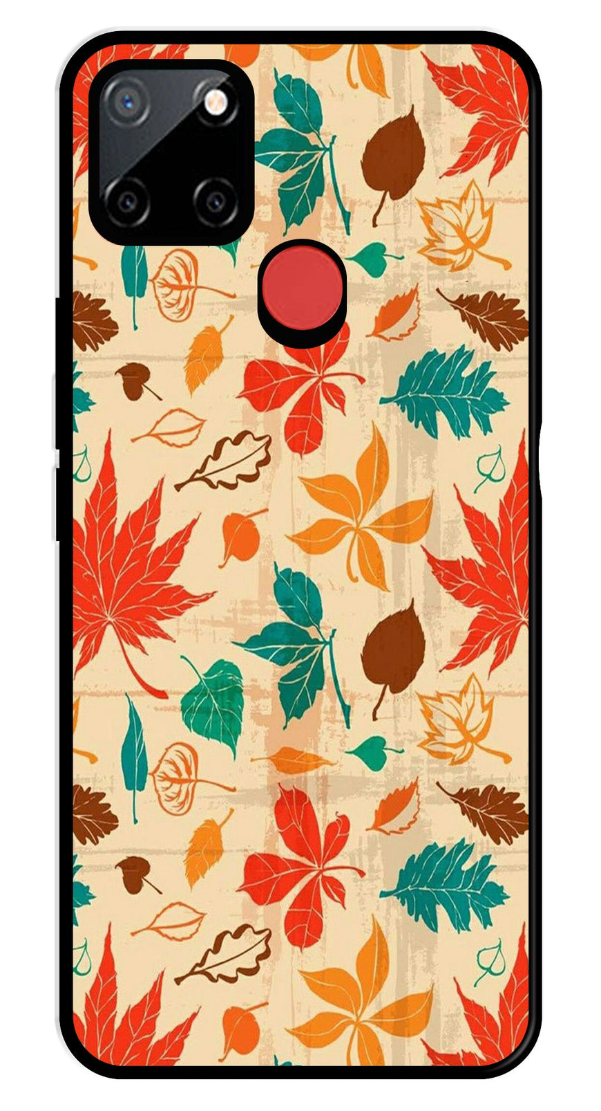 Leafs Design Metal Mobile Case for Realme C67 5G   (Design No -14)