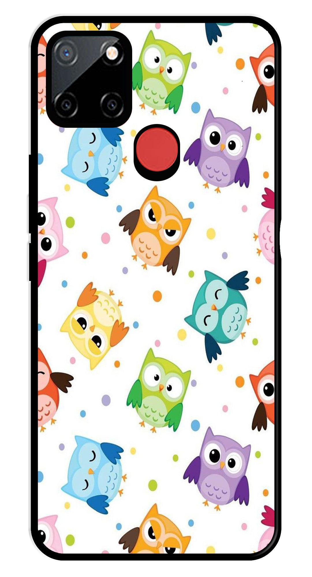 Owls Pattern Metal Mobile Case for Realme C67 5G   (Design No -20)