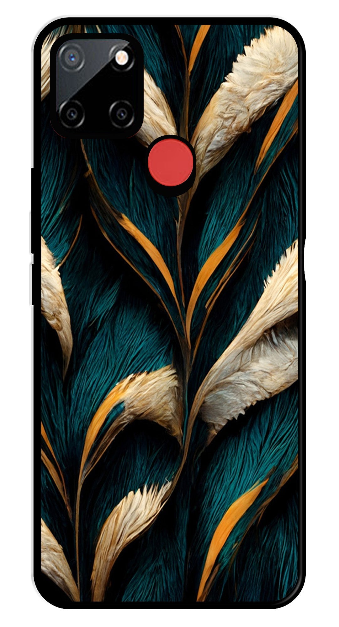 Feathers Metal Mobile Case for Realme C67 5G   (Design No -30)