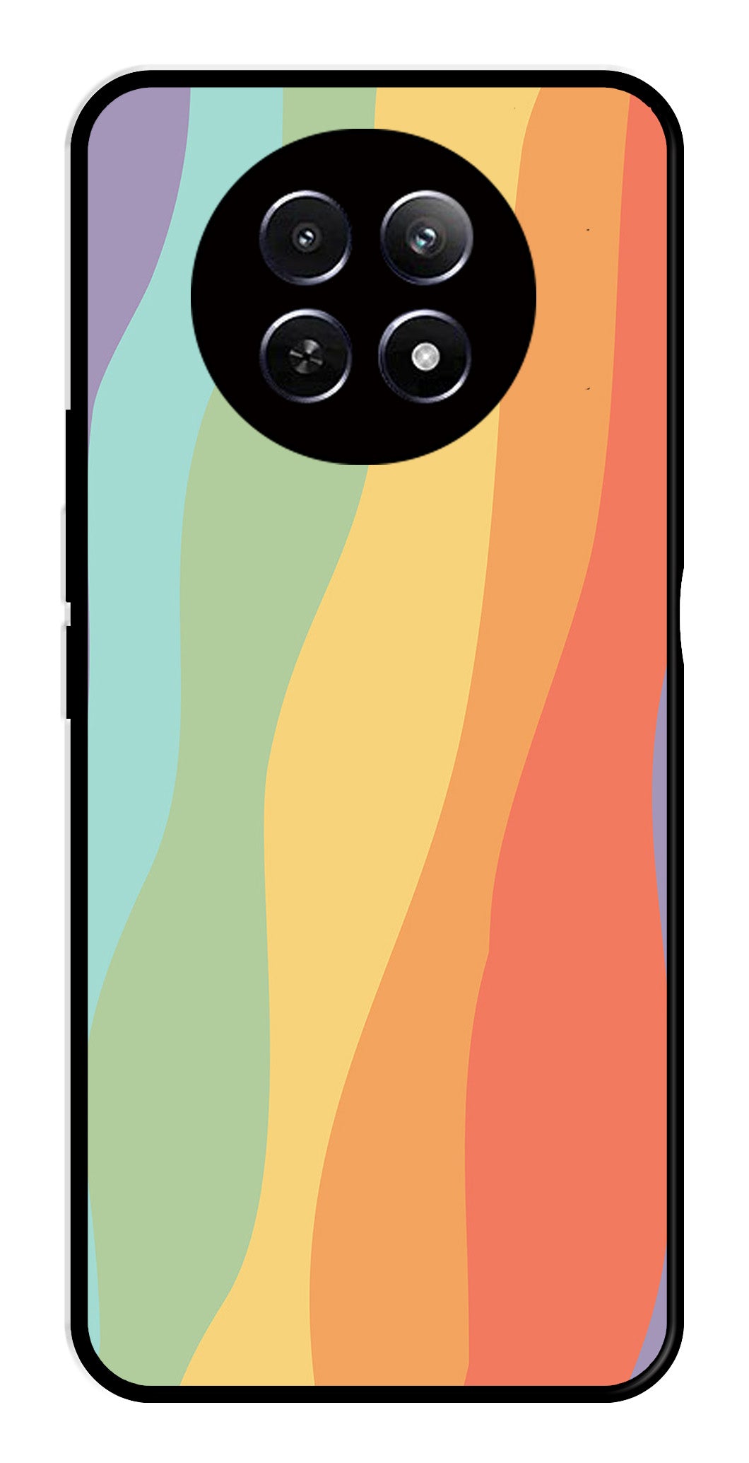 Muted Rainbow Metal Mobile Case for Realme 12 5G   (Design No -02)