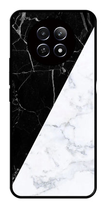 Black White Marble Design Metal Mobile Case for Realme 12X 5G